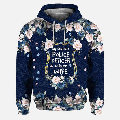 My Favorite Blue Roses - Personalized Police Officer Hoodie and Leggings