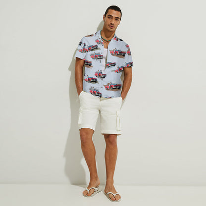 Muscle Car Photo Inserted - Personalized Muscle Car Hawaiian Shirt
