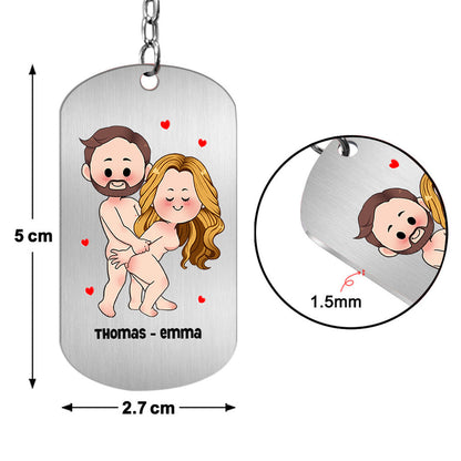 I Love You - Personalized Couple Stainless Steel Keychain