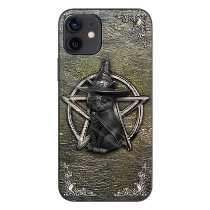 Mystical Witch - Personalized Halloween Black Cat Phone Case With 3D Pattern Print
