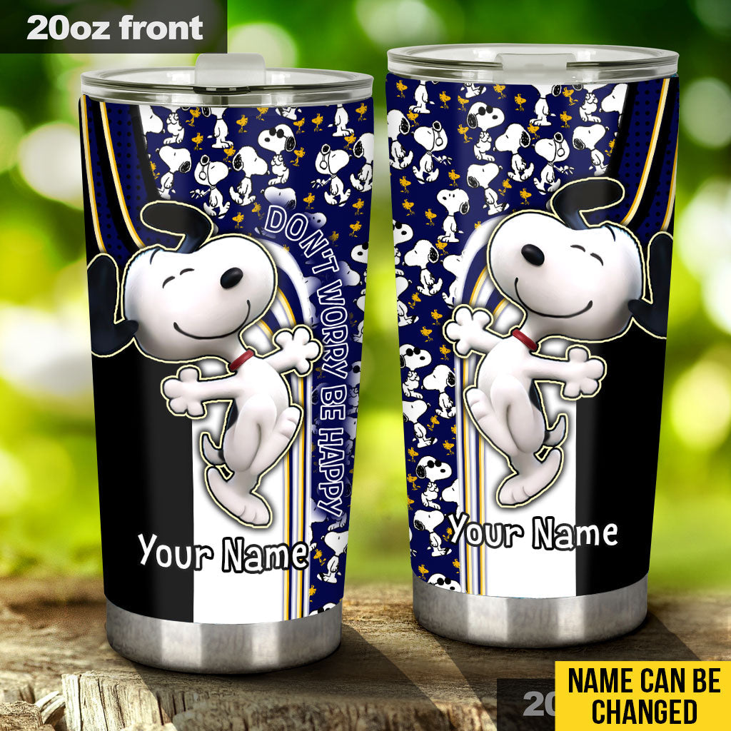 White Dog - Personalized Christmas Tumbler