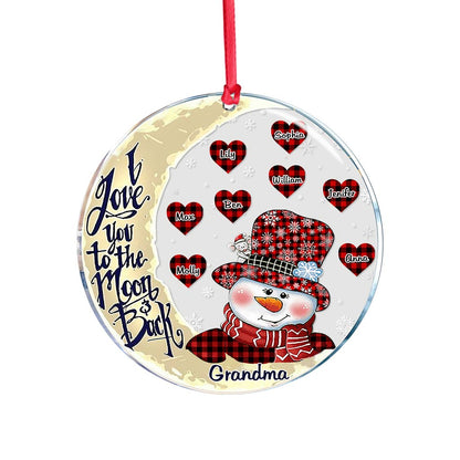 I Love You To The Moon - Personalized Christmas Grandma Transparent Ornament