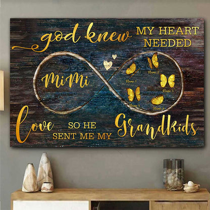 God Knew My Heart Needed Love - Personalized Grandma Poster