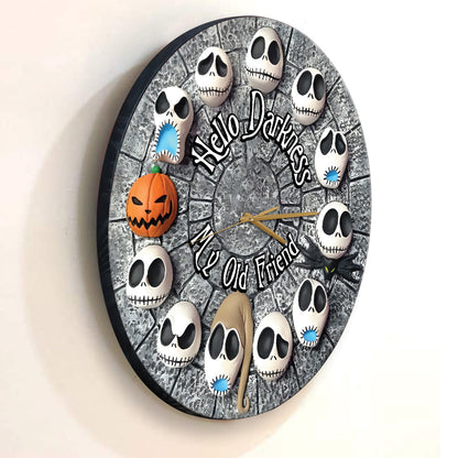 Hello Darkness My Old Friend 3D Effect - Nightmare Wall Clock