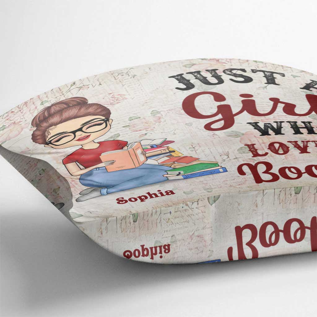 Just A Girl Who Loves Books - Personalized Book Throw Pillow