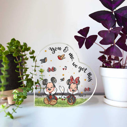You And Me We Got This - Personalized Couple Mouse Custom Shaped Acrylic Plaque