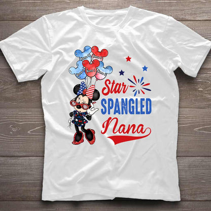 Star Spangled Nana - Personalized Independence Day Grandma T-shirt and Hoodie
