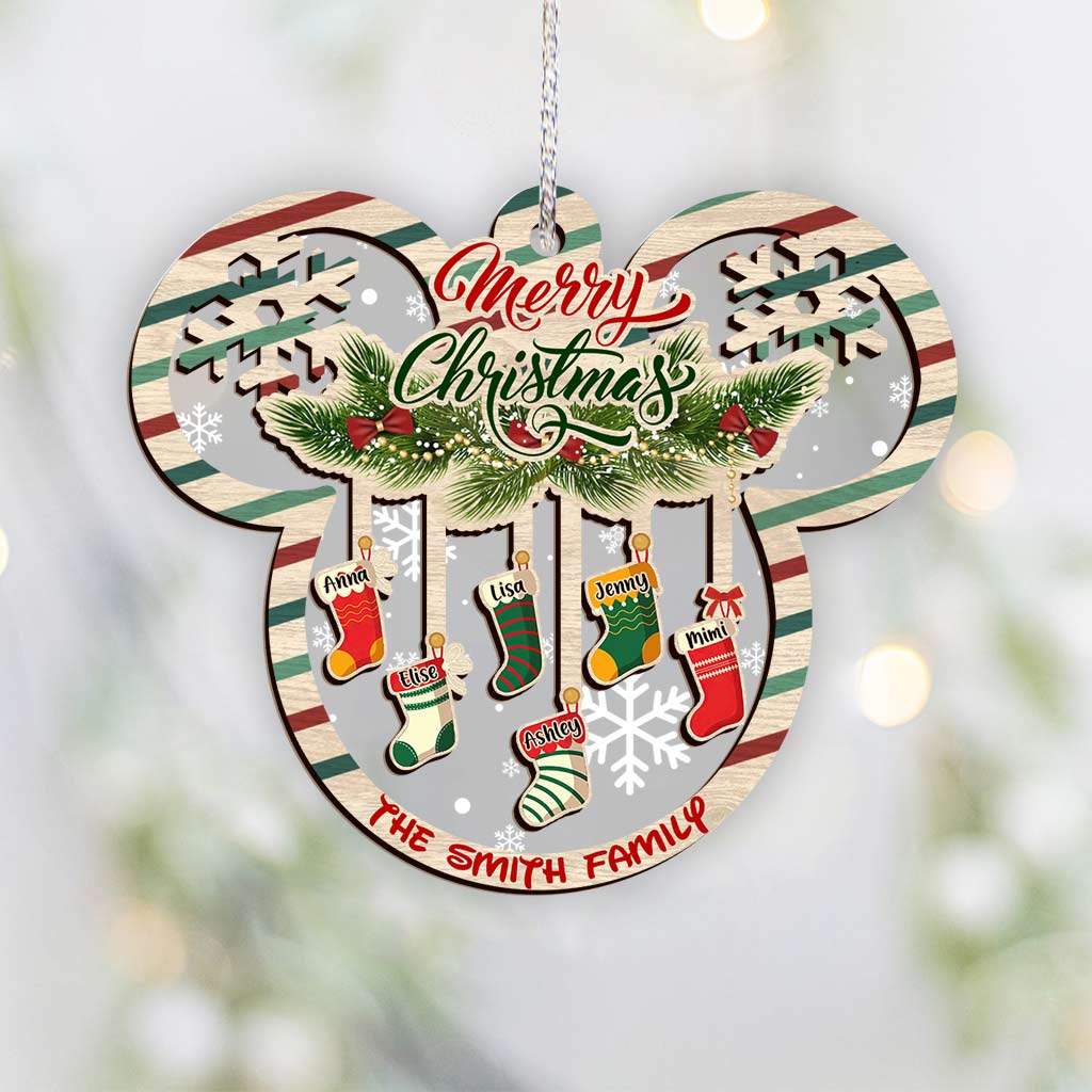 Merry Christmas - Personalized Mouse Layers Mix Ornament