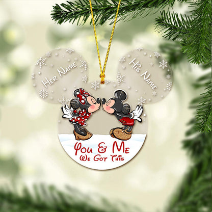 You & Me - Personalized Christmas Mouse Transparent Ornament