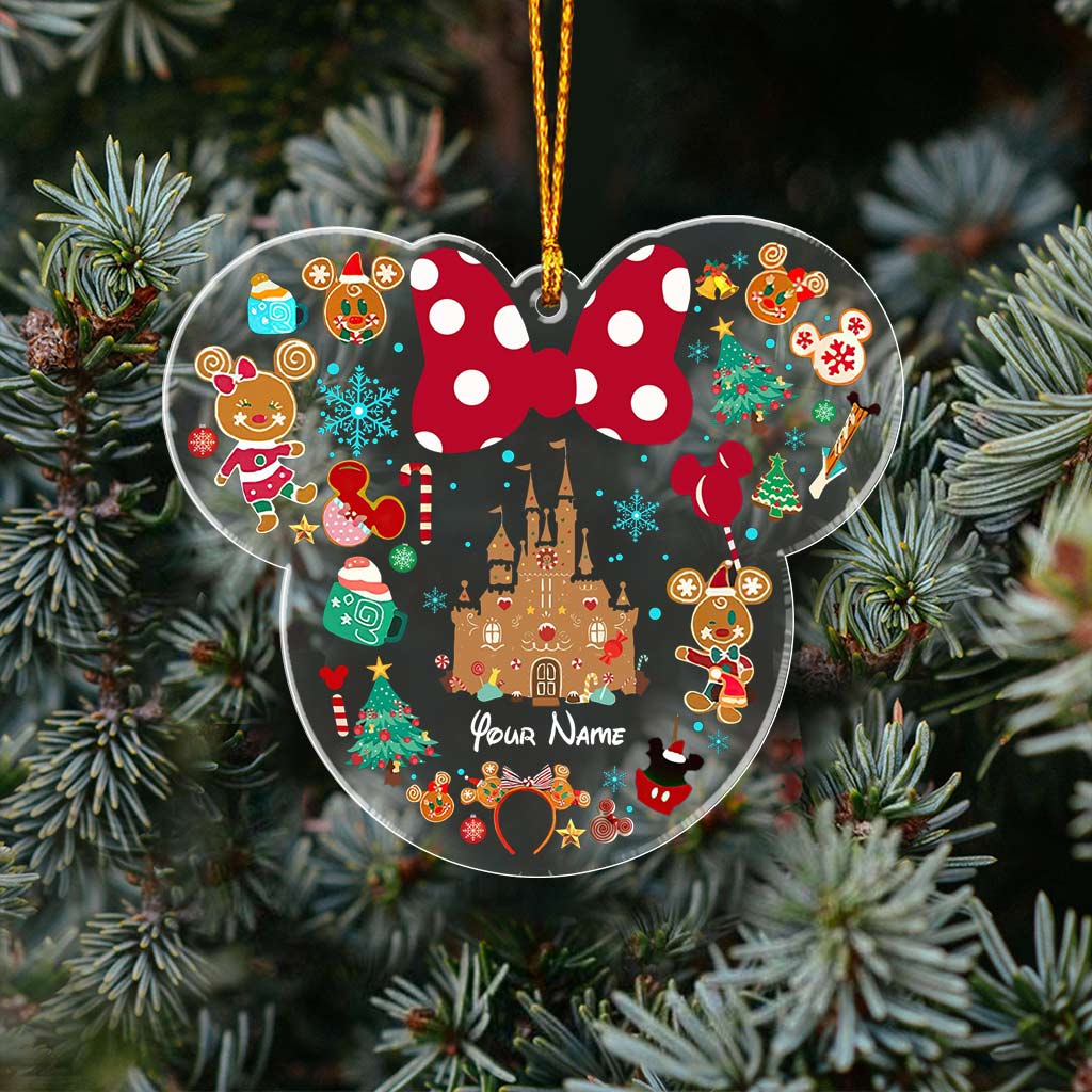 Merry Christmas - Personalized Christmas Mouse Transparent Ornament
