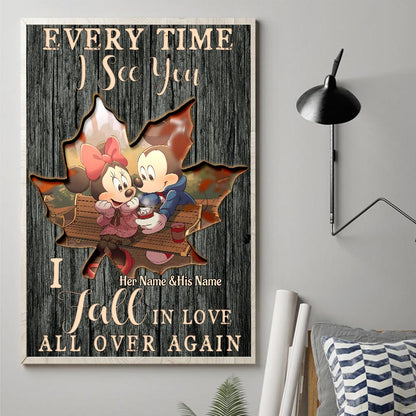 I Fall In Love All Over Again - Personalized Mouse Canvas And Poster