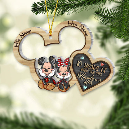 Still Happily Ever After - Personalized Christmas Mouse Ornament (Printed On Both Sides)
