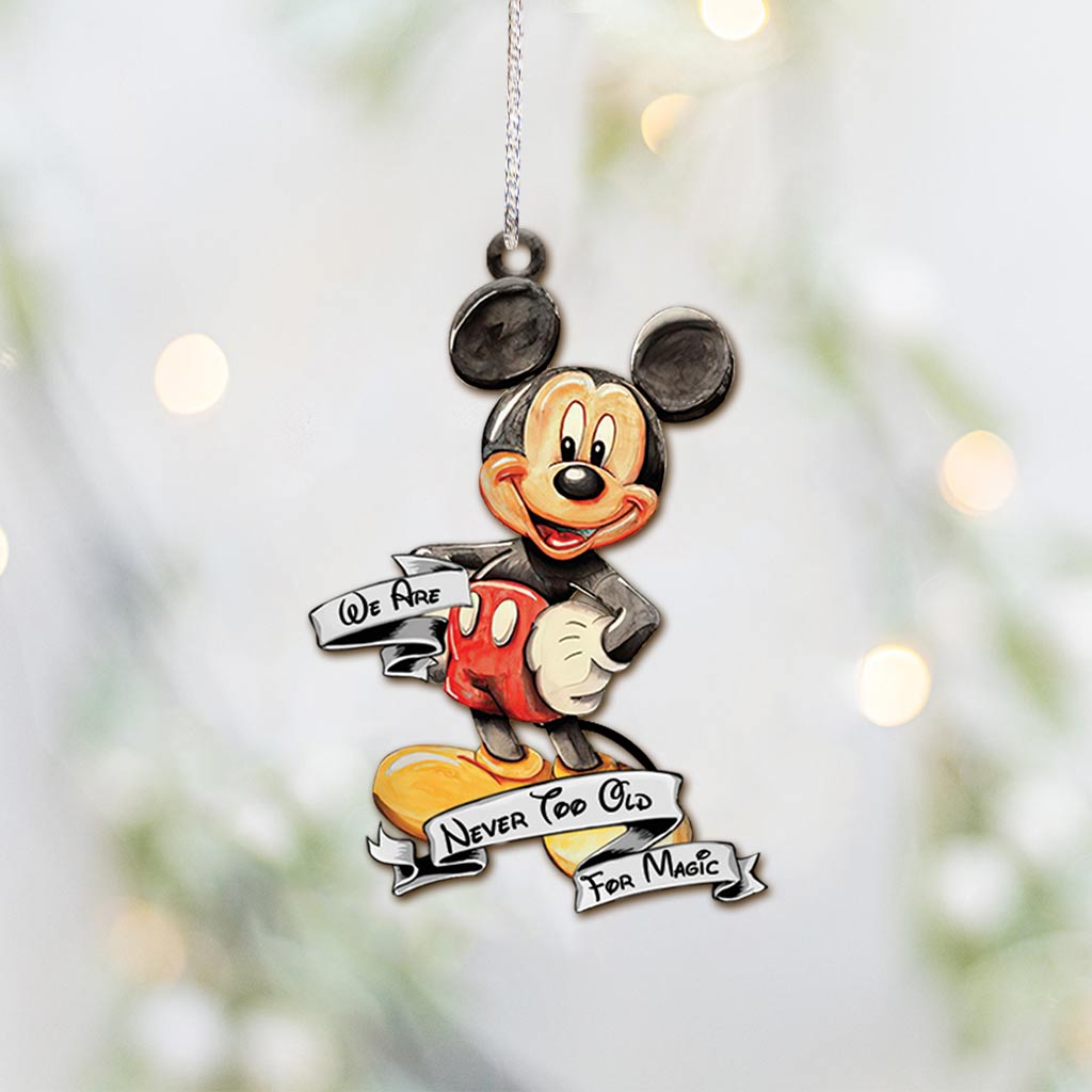 Never Too Old - Christmas Mouse Ornament (Printed On Both Sides)
