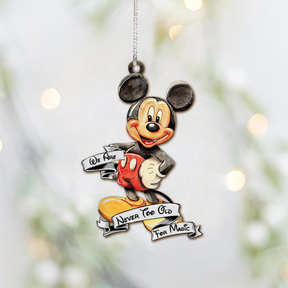 Never Too Old - Christmas Mouse Ornament (Printed On Both Sides)