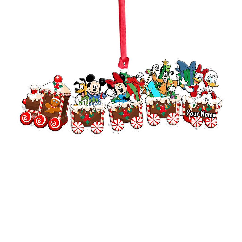 Merry Christmas Train - Personalized Christmas Mouse Transparent Ornament