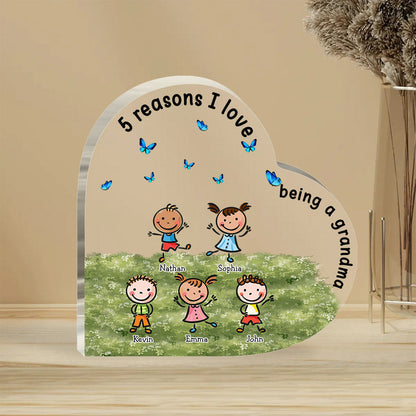 Love Being A Grandma - Personalized Mother's day Grandma Custom Shaped Acrylic Plaque