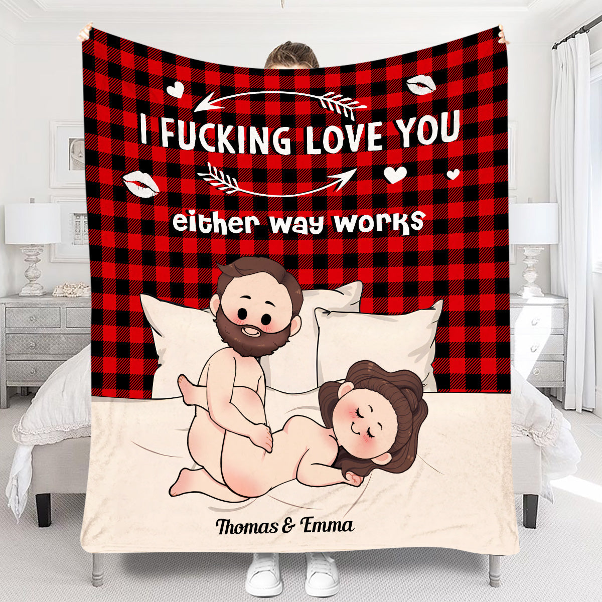 I Love Your Butt - Personalized Couple Blanket