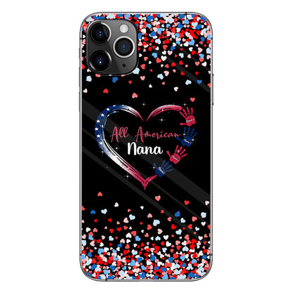 Nana's Heart - Personalized Independence Day Grandma Phone Case