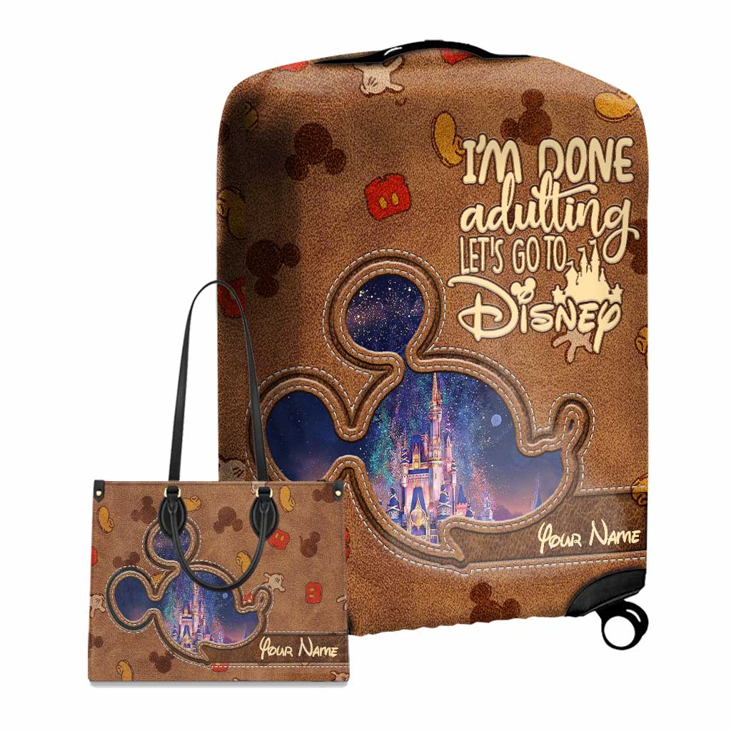I'm Done Adulting Magic Mouse Ears - Personalized Mouse Leather Handbag & Luggage Cover
