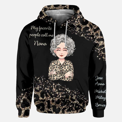 My Favorite People - Personalized Mother's Day Grandma All Over T-shirt and Hoodie