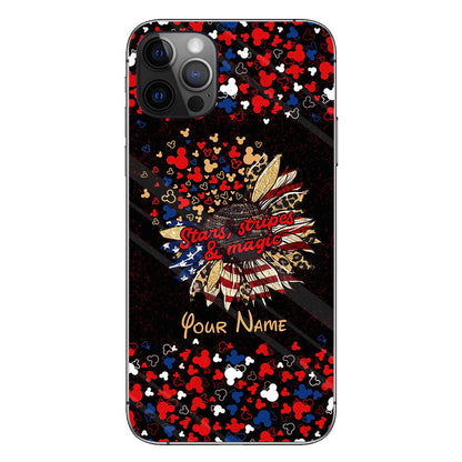 Stars Stripes And Magic - Personalized Independence Day Mouse Phone Case
