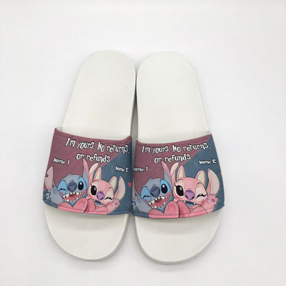 I'm Yours No Returns Or Refunds - Personalized Couple Ohana Slide Sandals