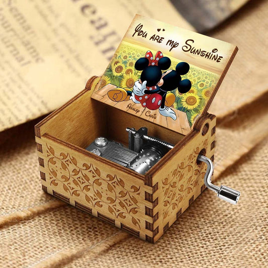 You Are My Sunshine - Personalized Couple Mouse Hand Crank Music Box
