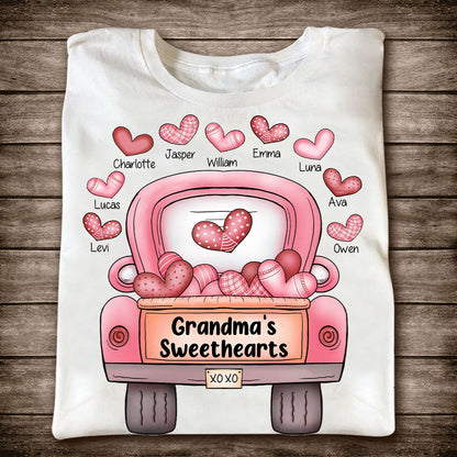 Grandma's Sweethearts - Personalized Valentine Grandma T-shirt and Hoodie