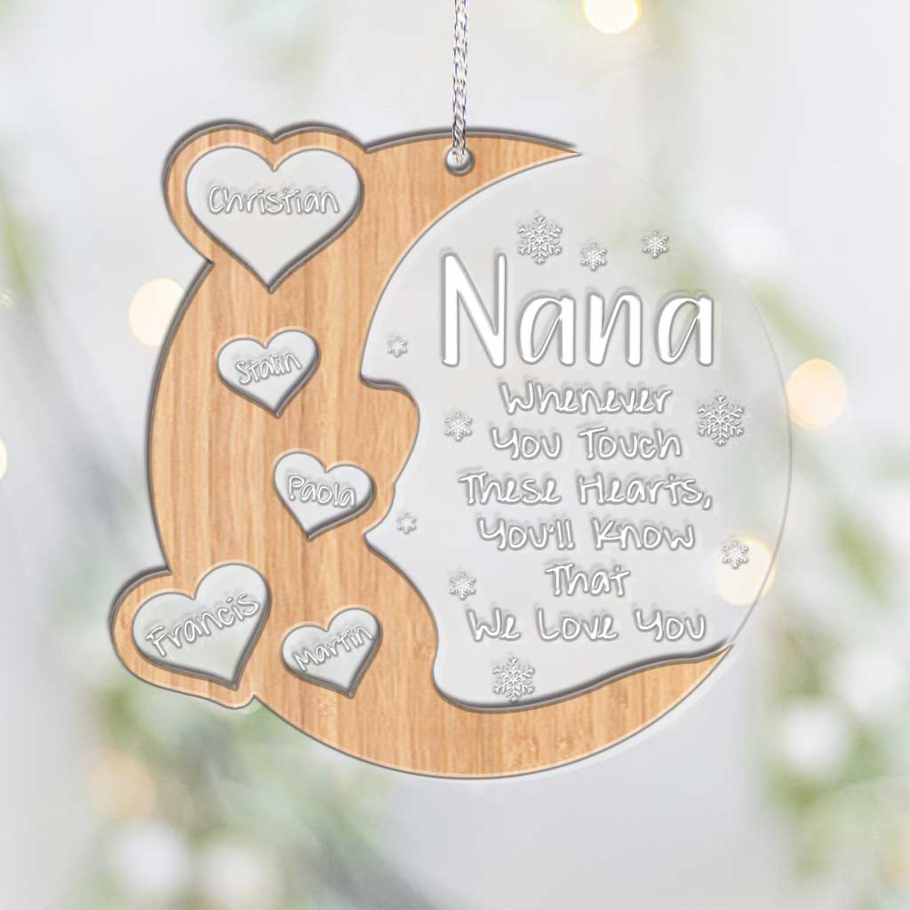 Grandma's Hearts - Personalized Christmas Grandma Layers Mix Ornament