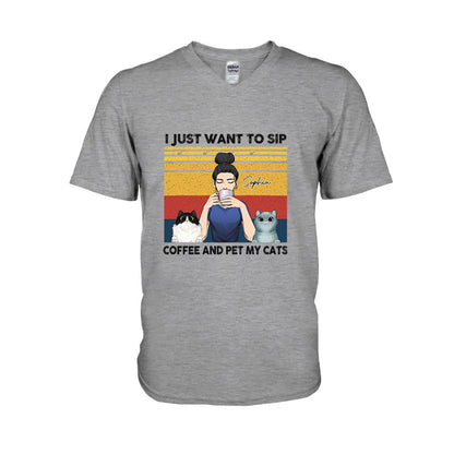 Cat Mom Coffee - Personalized Cat T-shirt and Hoodie