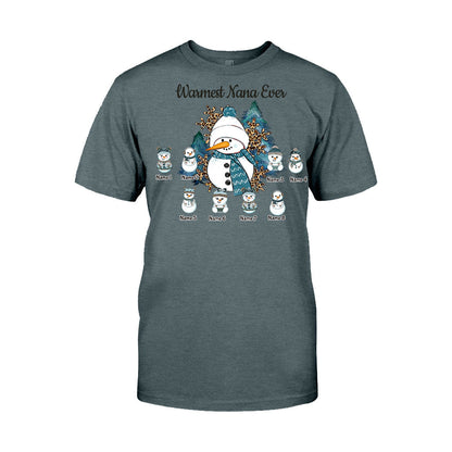 Warmest Grandma Ever - Personalized Christmas  T-shirt and Hoodie