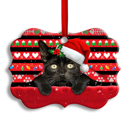 Christmas Black Cat Funny Xmas - Cat Ornament (Printed On Both Sides) 1022