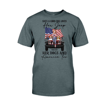She's A Good Girl Loves Her Jp - Personalized Independence Day Car T-shirt and Hoodie