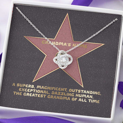 Grandma Walk Of Fame - Personalized Mother's Day Love Knot Necklace