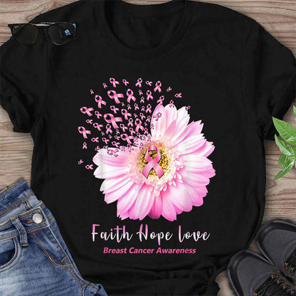 Faith Hope Love Breast Cancer Awareness T-shirt and Hoodie 092021