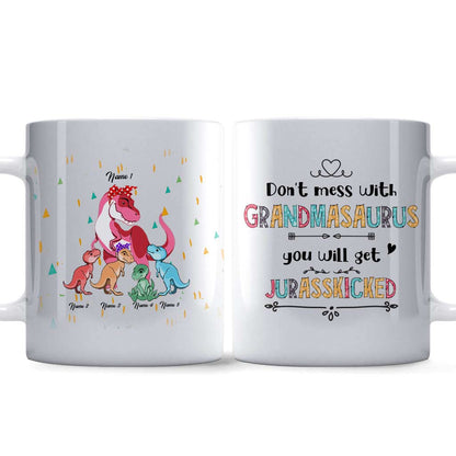 Don't Mess With Grandmasaurus - Personalized Grandma Mug