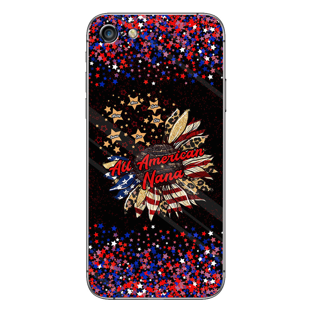 Nana's Flower - Personalized Independence Day Grandma Phone Case