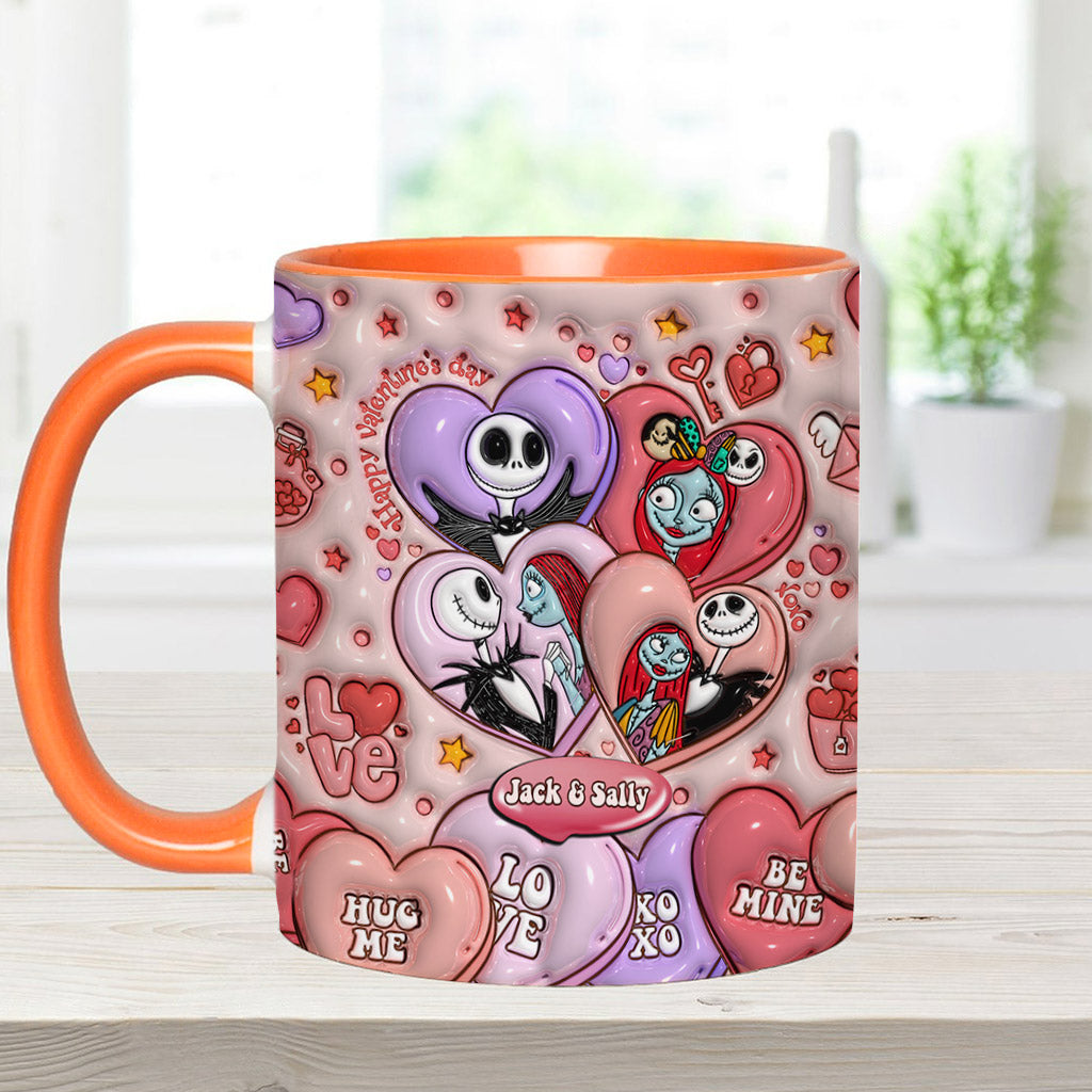 Happy Valentine's Day - Personalized Nightmare Accent Mug