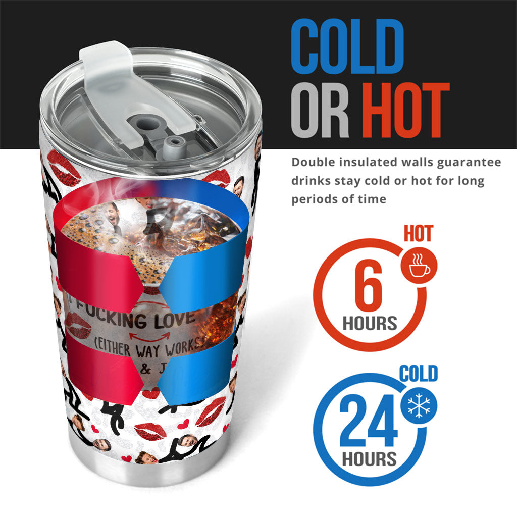 I Love You Funny Photo Inserted Couple - gift for husband, wife, boyfriend, girlfriend - Personalized Tumbler