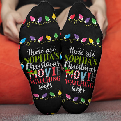 Christmas Movies Watching Socks - Personalized Christmas Socks