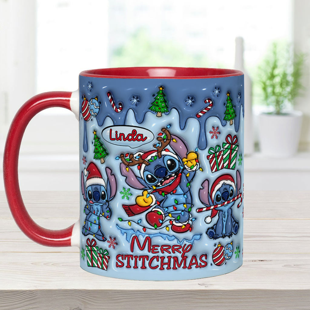 Merry Stichmas - Personalized Ohana Accent Mug