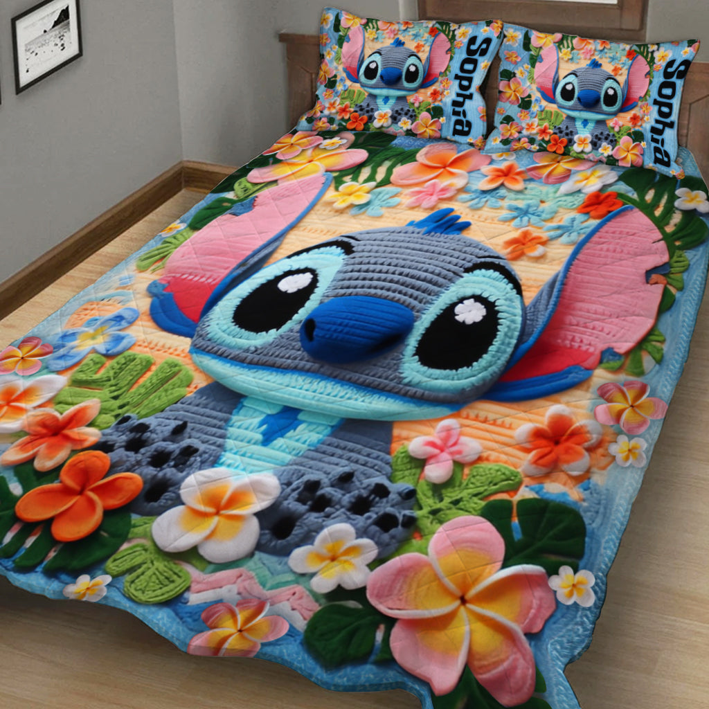 Ohana Means Family - Personalized Ohana Quilt Set