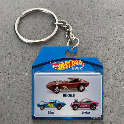 Hot Dads Collect Cars - Personalized Father Keychain