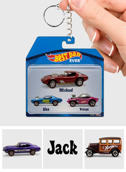 Hot Dads Collect Cars - Personalized Father Keychain
