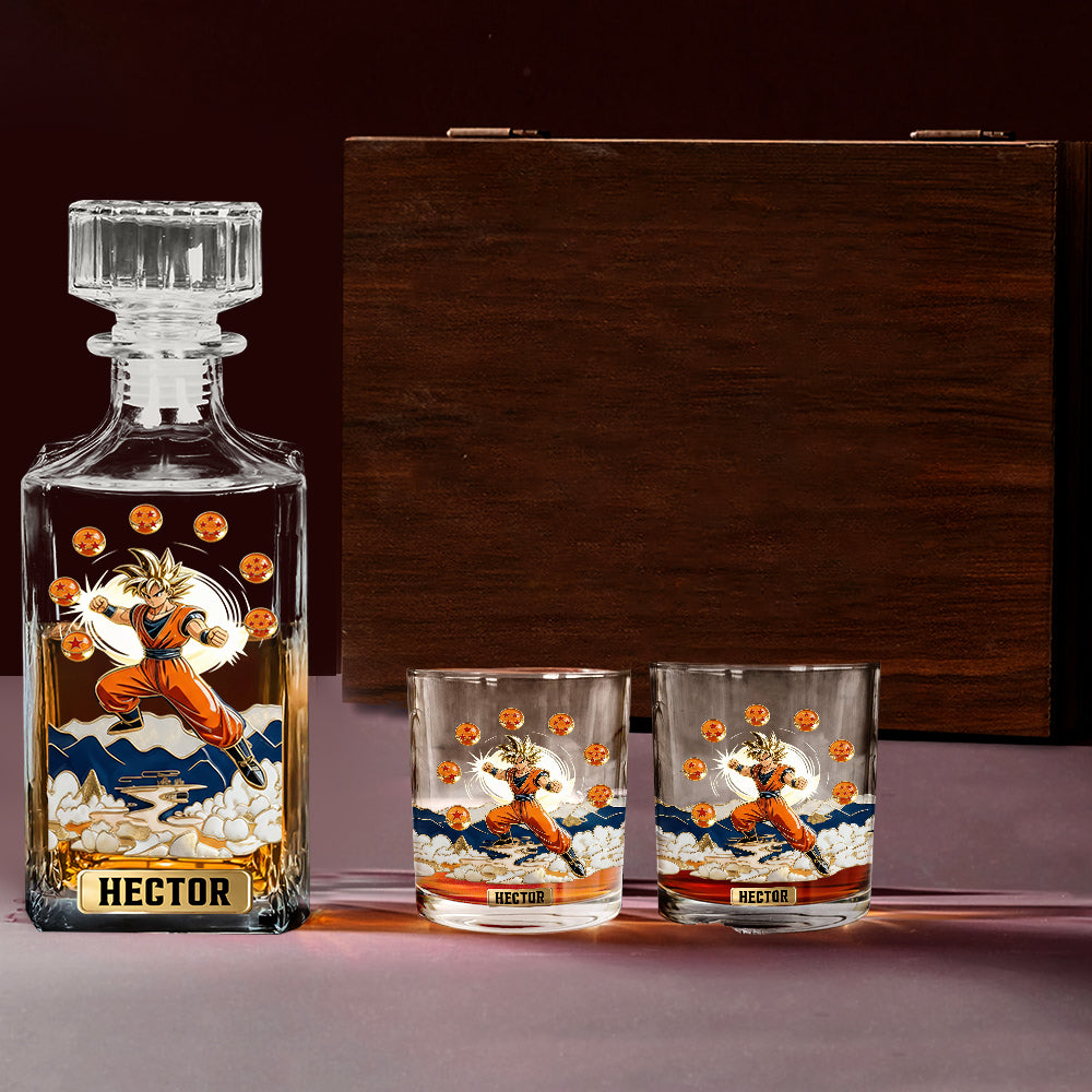Strongest Fighter - Personalized Seven Balls Whiskey Decanter Set
