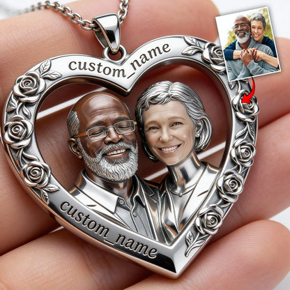 Couple Gift - Personalized Couple Shaped Acrylic Pendant Necklace