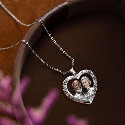 Couple Gift - Personalized Couple Shaped Acrylic Pendant Necklace