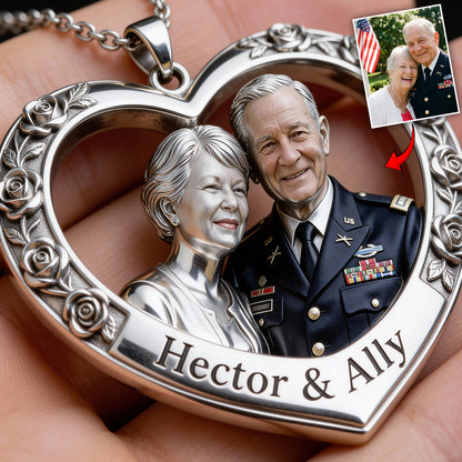 Couple Gift - Personalized Couple Shaped Acrylic Pendant Necklace