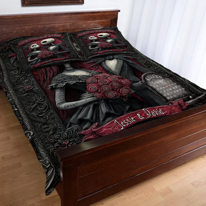 From Our First Kiss Till Our Last Breath - Personalized Nightmare Quilt Set