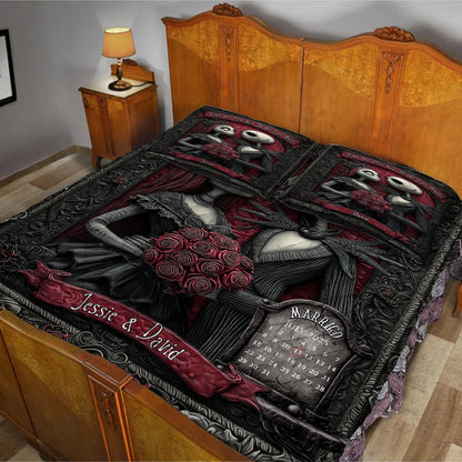 From Our First Kiss Till Our Last Breath - Personalized Nightmare Quilt Set